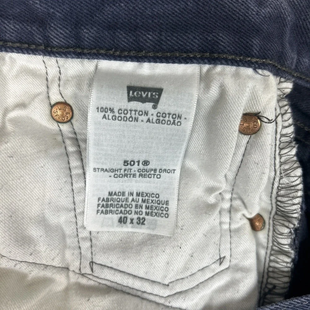 Levi's 501 XX Jeans Navy Blue Men's 40x32 Black Label‎ 100% Cotton